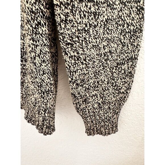 LRL Lauren Jeans Co Women's Sweater S/P Black Marbled Knit Cowl Neck Grandmacore - Picture 6 of 12